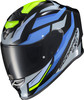Scorpion EXO #R1-2306 - Exo-r1 AIR Full Face Helmet Raven Black/Blue/HI VIZ XL