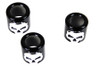 Motorshop #78143 - Pushrod Cover Cup Set Black with Chrome Skull Design
