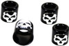 Motorshop #78143 - Pushrod Cover Cup Set Black with Chrome Skull Design