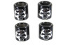 Motorshop #78143 - Pushrod Cover Cup Set Black with Chrome Skull Design