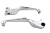 V-Twin #H07-0729A - Chrome Contour Hand Lever Set with Skull Ends