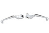 V-Twin #H07-0729A - Chrome Contour Hand Lever Set with Skull Ends