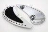 Wyatt Gatling #8873 - Chrome Driver Half Moon with Rubber Footboard Set