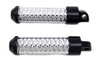 Wyatt Gatling #8717 - Chrome Bullet Style Footpeg Set with Black Ends
