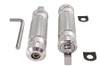 Wyatt Gatling #17-0425KB - Silver Knurled Four Grooved Footpeg Set