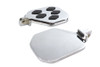 V-Twin - Factory Sample Chrome Mini Footboard Set with Diamond Design