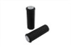 V-Twin #17-0507BK - Black Waffle Handlebar Grip Set with Chrome Plugs