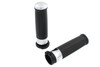 V-Twin #3309DB - Black Grip Set with Chrome End Caps