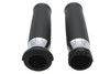 V-Twin #3309DB - Black Grip Set with Chrome End Caps