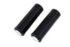 V-Twin #17-0507K - Replica Black Waffle Handlebar Grip Set with Chrome Plugs