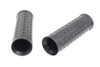 V-Twin #17-0507K - Replica Black Waffle Handlebar Grip Set with Chrome Plugs