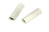 V-Twin #17-0507WK - Replica White Waffle Style Grip Set with Chrome Plugs