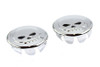 V-Twin #19023 - Skull Handlebar End Plug Set Chrome