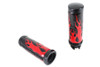 V-Twin #78456B - Red Flame Style Grip Set with Black Ends