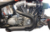 Wyatt Gatling #1954 - Black Wyatt Gatling 2 into 1 Exhaust Pipe Header Kit