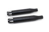 V-Twin #SM-01-BLACK - Black Highlighted Revolver Tip Muffler Set