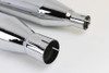 V-Twin - 32 inch Chrome Muffler Set with Black Tapered End Tips