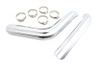 V-Twin #72846 + 72846A - Ribbed Heat Shield Set Chrome
