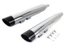 Wyatt Gatling #8375 - Wyatt Gatling Muffler Set Chrome with Black Slash Down Tip