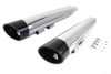 Wyatt Gatling #8375 - Wyatt Gatling Muffler Set Chrome with Black Slash Down Tip