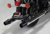 V-Twin #9986 - Wyatt Gatling Muffler Set with Black Long Tapered End Tips