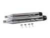 V-Twin #1467A - Chrome Muffler Set with Black Medium Tapered End Tips