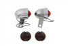 V-Twin - Chrome Bullet Marker Lamp Set with Red Lens