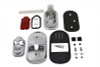 V-Twin - Chrome Tombstone Tail Lamp Kit with Skull Grill