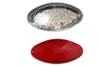 Wyatt Gatling #L24-0422C/R - Chrome Cateye Stepped Design Tail Lamp
