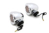 Wyatt Gatling #20-6515A - Chrome Shielded Bullet Marker Lamp Set with Amber Lens