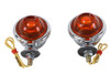 Wyatt Gatling #77389A - Chrome Turn Signal Set Bullet with Amber Lens