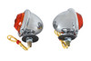 Wyatt Gatling #77389A - Chrome Turn Signal Set Bullet with Amber Lens