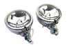 V-Twin - Chrome 4-1/2 inch Spotlamp Set with Clear 6 Volt Bulb