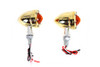 Wyatt Gatling #L22-6833BRR - LED Bullet Turn Signal Set Brass with Amber Lens