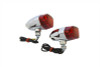 Wyatt Gatling #12-6038R - Chrome Snake Eye Marker Lamp Set Red