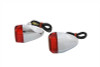 Wyatt Gatling #12-6038R - Chrome Snake Eye Marker Lamp Set Red