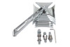 Wyatt Gatling #60-6248 - Chrome Maltese Mirror with Billet Girder Stem