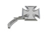 Wyatt Gatling #76262B3 - Chrome Maltese Mirror with Billet Skull Stem