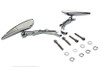 Wyatt Gatling #76303B4 - Chrome Teardrop Mirror Set with Billet Skull Stems