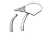 Wyatt Gatling #76306B3 - Chrome Spike Oval Mirror with Solid Billet Stems