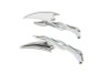 Wyatt Gatling #76431B4 - Crescent Mirror Set with Billet Flame Stems