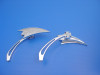 Wyatt Gatling #76432B4 - Chrome Crescent Mirror Set with Billet Cross Head Stems