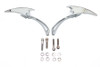 Wyatt Gatling #76433B4 - Chrome Crescent Mirror Set with Billet Spear Stems