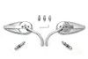 Wyatt Gatling - Teardrop Mirror Set with Billet Long Stems Chrome