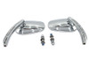 V-Twin - Rectangle Taper Mirror Set with Billet Stems Chrome