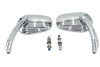 V-Twin - Rectangle Taper Mirror Set with Billet Stems Chrome