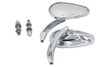 Wyatt Gatling - Bullet Mirror Set with Billet Sculpted Stems Chrome