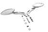 Wyatt Gatling - Druid Mirror Set Oval Flame Style with Billet Stem