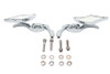 Wyatt Gatling #76489B4 - Diamond Shaped Mirror Set with Billet Tri Skull Stems