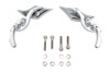 Wyatt Gatling #76489B4 - Diamond Shaped Mirror Set with Billet Tri Skull Stems